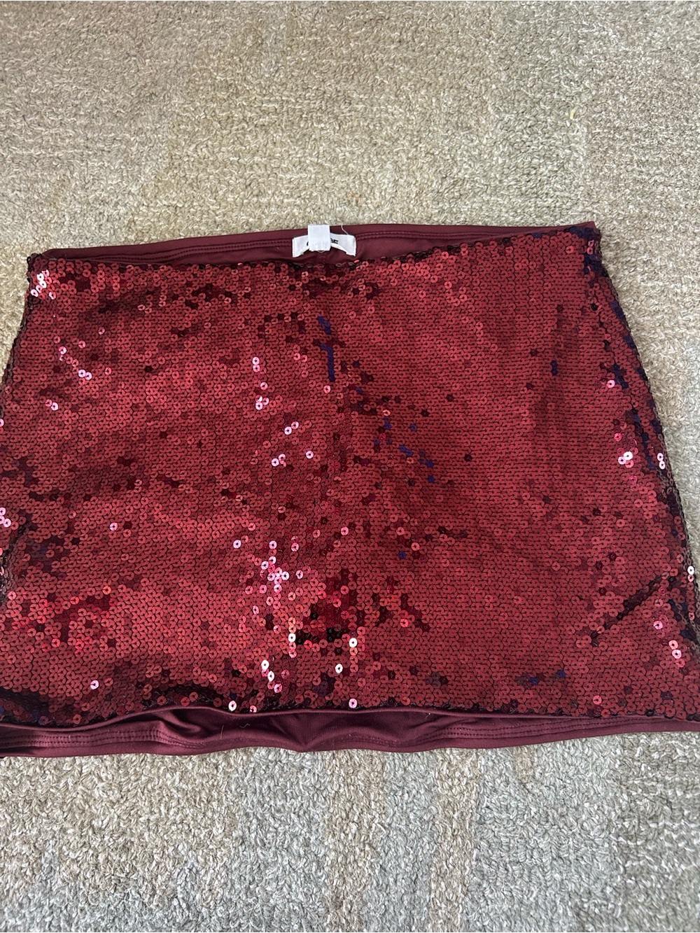 Garage Red Sequin Mini Skirt